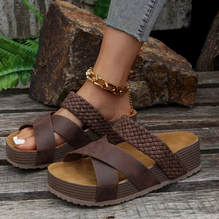 Women’s Braided Crossover Strap Sandals | Platform