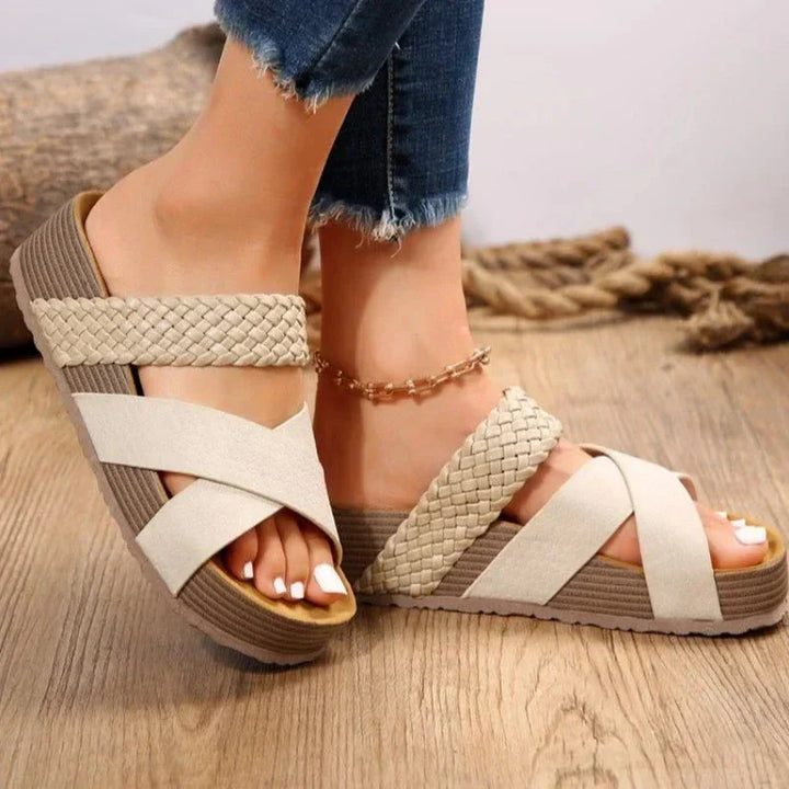 Women’s Braided Crossover Strap Sandals | Platform