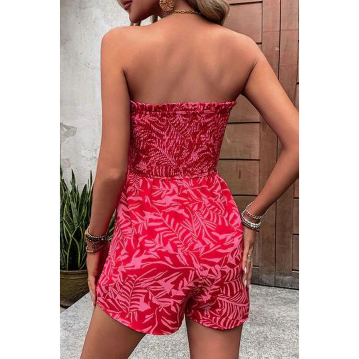 Women's Red Strapless Romper | Summer