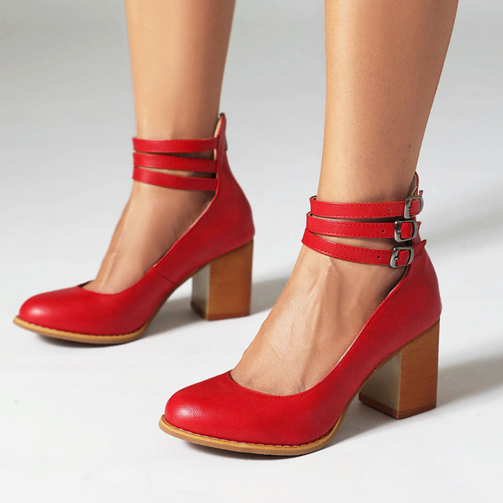 Women's Multi-Strap Ankle Buckle Heels | Vintage