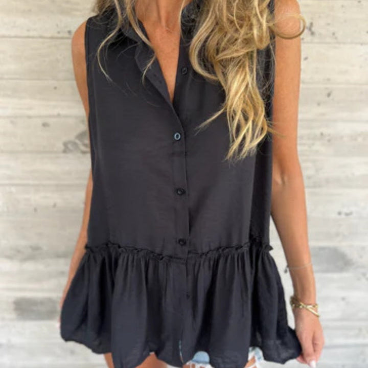 Women's Sleeveless Collared Top | Summer