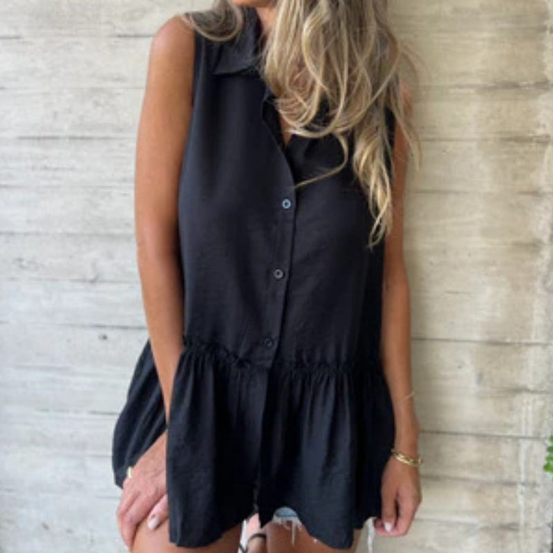 Women's Sleeveless Collared Top | Summer