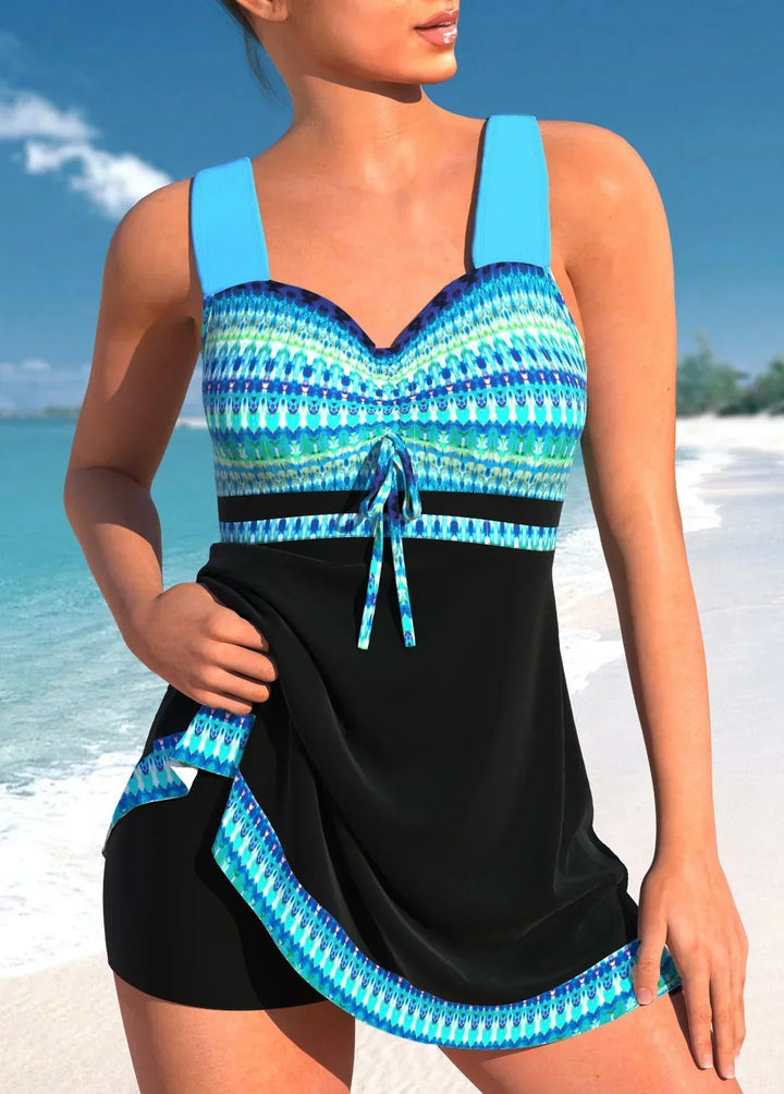 Women's Tummy Control Tankini Swimsuit Set | Patchwork
