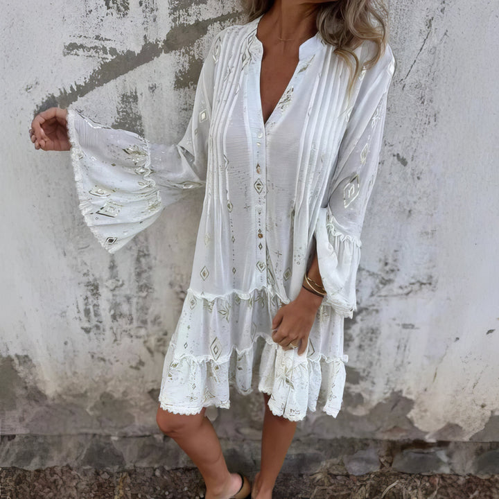Women's Long-sleeved Boho Dress | Mini