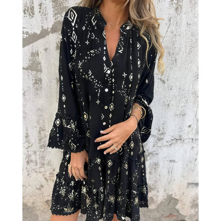Women's Long-sleeved Boho Dress | Mini