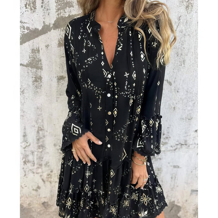 Women's Long-sleeved Boho Dress | Mini