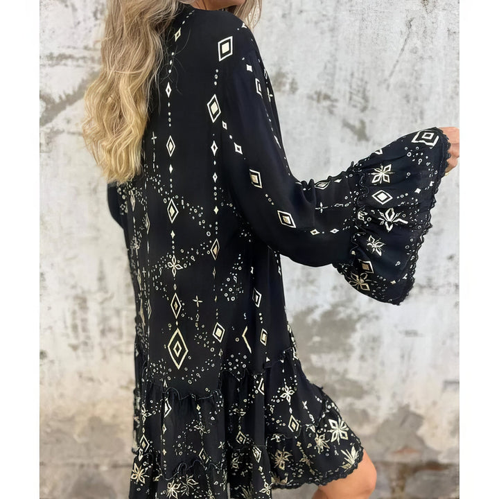 Women's Long-sleeved Boho Dress | Mini