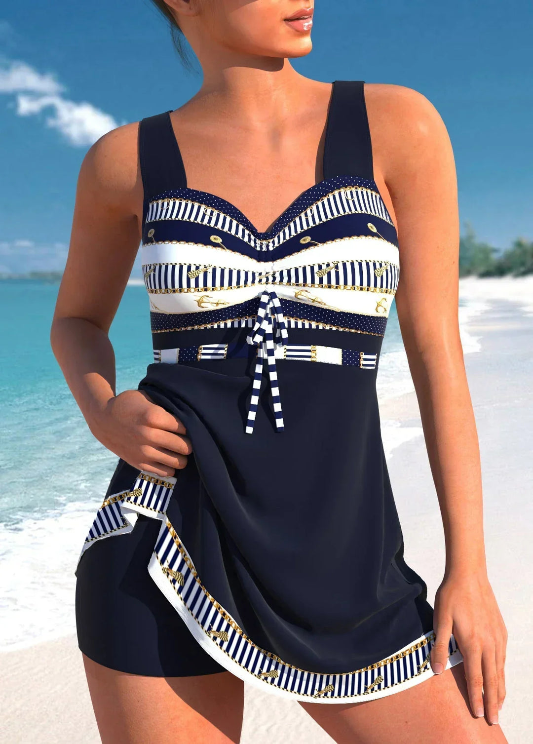 Women's Tummy Control Tankini Swimsuit Set | Patchwork